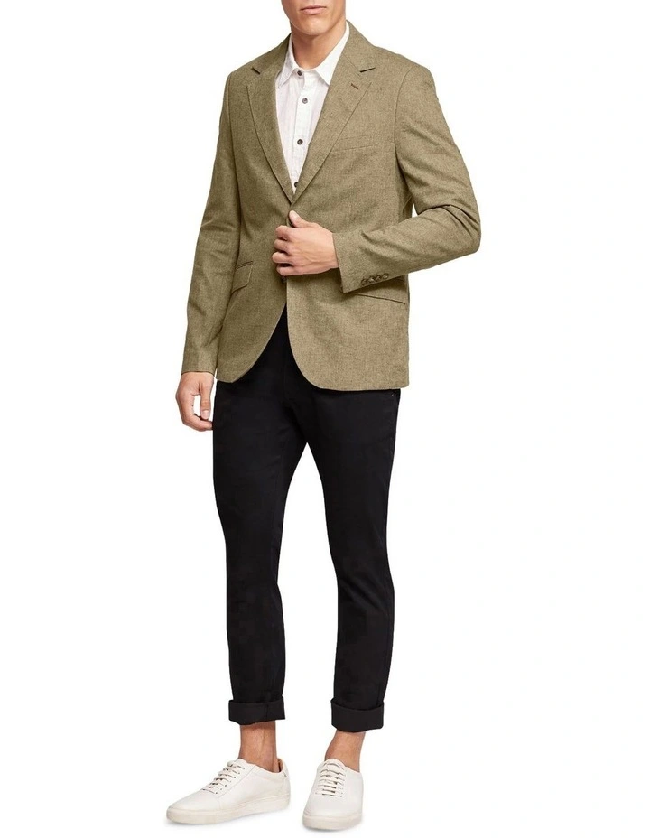 Oxford Blake Linen Cotton Blazer In Khaki 7 Oxford Blake Linen Cotton Blazer In Khaki - Image 5