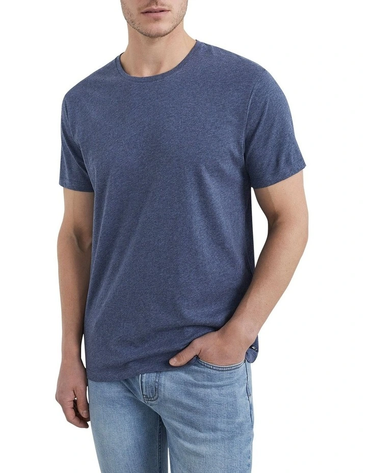 French Connection Classic Crew Neck T-Shirt In Indigo 3 French Connection Classic Crew Neck T-Shirt In Indigo