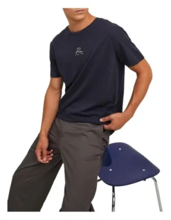 Jack & Jones Castro Short Sleeve Crew Neck Tee In Perfect Navy -Men's Fashion 950188150 5 720x928