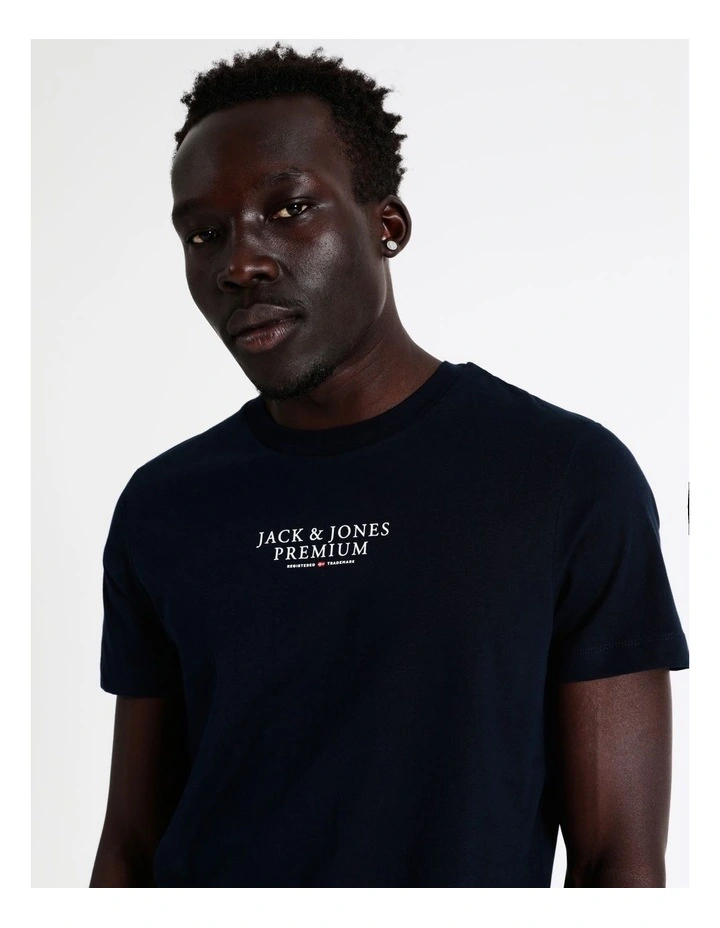 Jack & Jones Archie Short Sleeve Crew Neck Tee In Navy 4 Jack & Jones Archie Short Sleeve Crew Neck Tee In Navy - Image 2