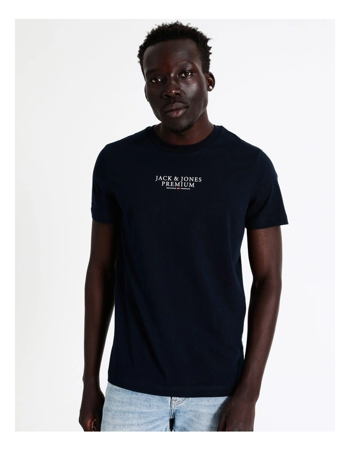 Jack & Jones Archie Short Sleeve Crew Neck Tee In Navy 6 Jack & Jones Archie Short Sleeve Crew Neck Tee In Navy - Image 4