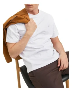 Jack & Jones Badge Heavy Short Sleeve Crew Neck Tee In White -Men's Fashion 950190760 5 720x928