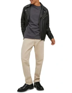 Jack & Jones Kam Clean Short Sleeve Crew Neck Tee In Ebony -Men's Fashion 950192650 3 720x928