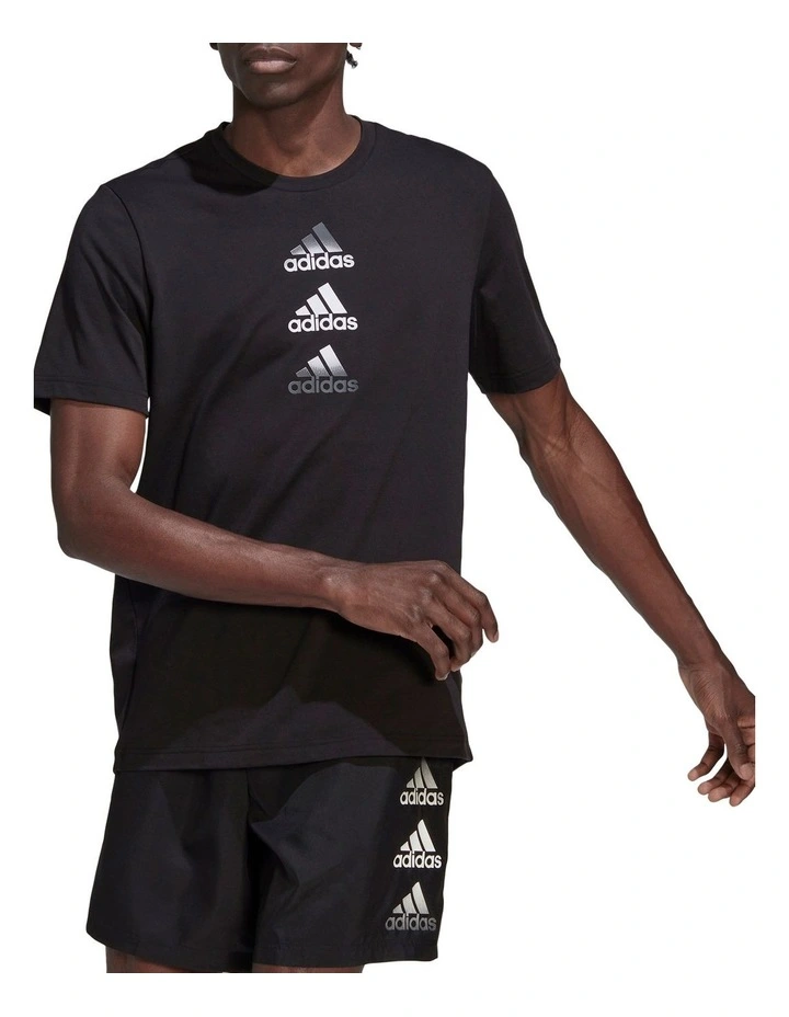 ADIDAS Designed To Move Logo T-Shirt In Black 3 ADIDAS Designed To Move Logo T-Shirt In Black