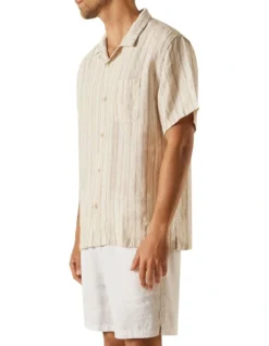 Kole Linen Shirt In Beige Stripe -Men's Fashion 950261950 3 720x928
