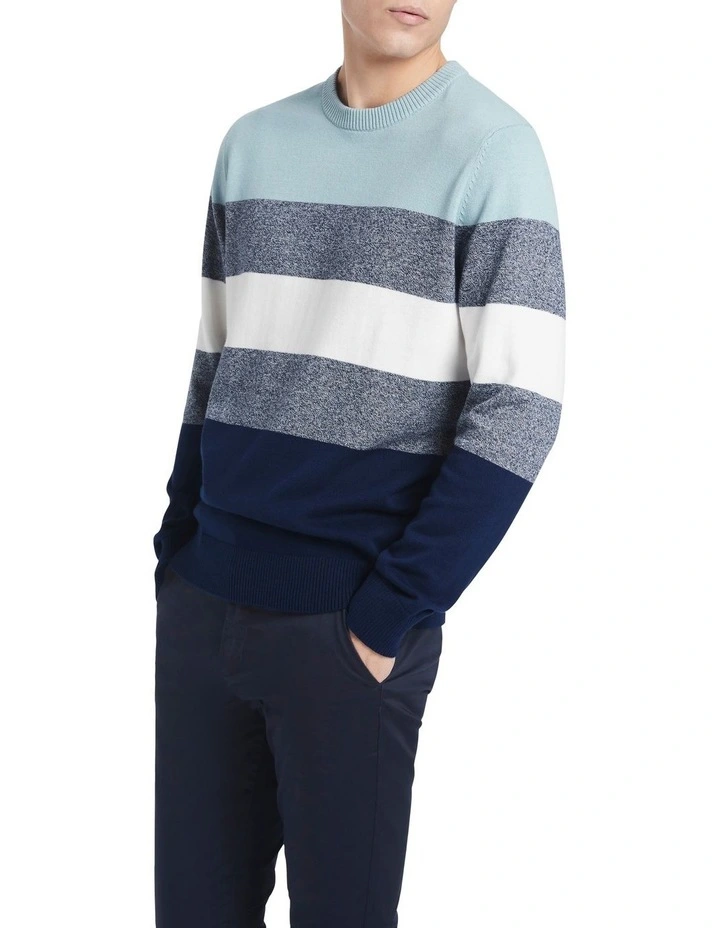 Jackson Crew Neck Knit In Navy Multi 3 Jackson Crew Neck Knit In Navy Multi
