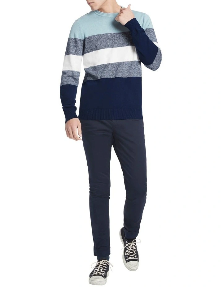 Jackson Crew Neck Knit In Navy Multi 4 Jackson Crew Neck Knit In Navy Multi - Image 2