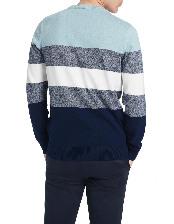 Jackson Crew Neck Knit In Navy Multi 5 Jackson Crew Neck Knit In Navy Multi - Image 3