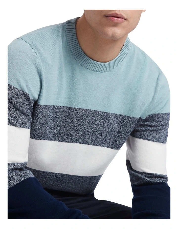 Jackson Crew Neck Knit In Navy Multi 6 Jackson Crew Neck Knit In Navy Multi - Image 4