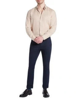 Felix Linen Long Sleeve Shirt In Natural -Men's Fashion 950934340 2 720x928