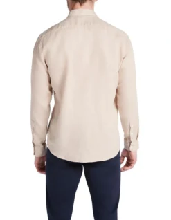Felix Linen Long Sleeve Shirt In Natural -Men's Fashion 950934340 3 720x928