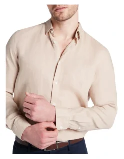 Felix Linen Long Sleeve Shirt In Natural -Men's Fashion 950934340 4 720x928