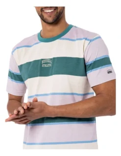 Russell Athletic Stripe Huntington Tee In Green -Men's Fashion 951289840 5 720x928