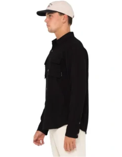 Rusty Linen Workwear Long Sleeve Shirt In Black -Men's Fashion 955237960 3 720x928