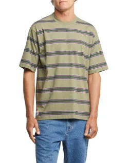 Lee Baggy Stripe Tee In Taps Stripe