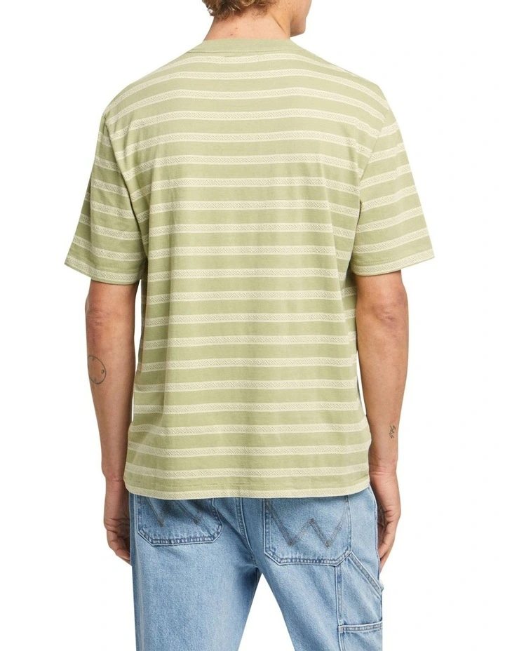 Wrangler Baggy Stripe Tee In Sage 4 Wrangler Baggy Stripe Tee In Sage - Image 2
