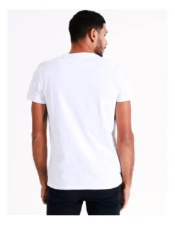 Leo Short Sleeve Placement Print Tee In White -Men's Fashion 956537200 4 720x928