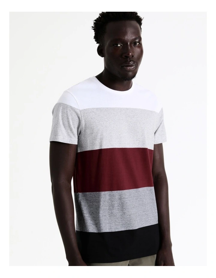 Sahara Block Stripe Tee In Red 3 Sahara Block Stripe Tee In Red