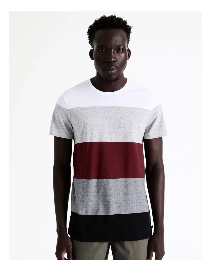 Sahara Block Stripe Tee In Red 7 Sahara Block Stripe Tee In Red - Image 5