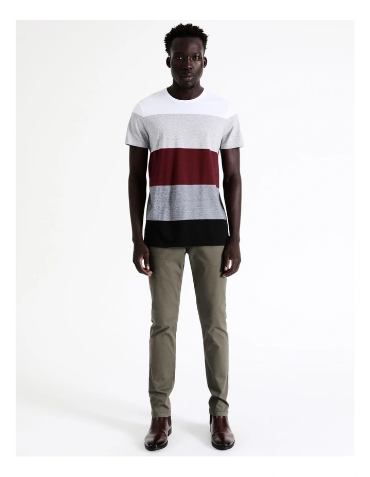 Sahara Block Stripe Tee In Red 9 Sahara Block Stripe Tee In Red - Image 7