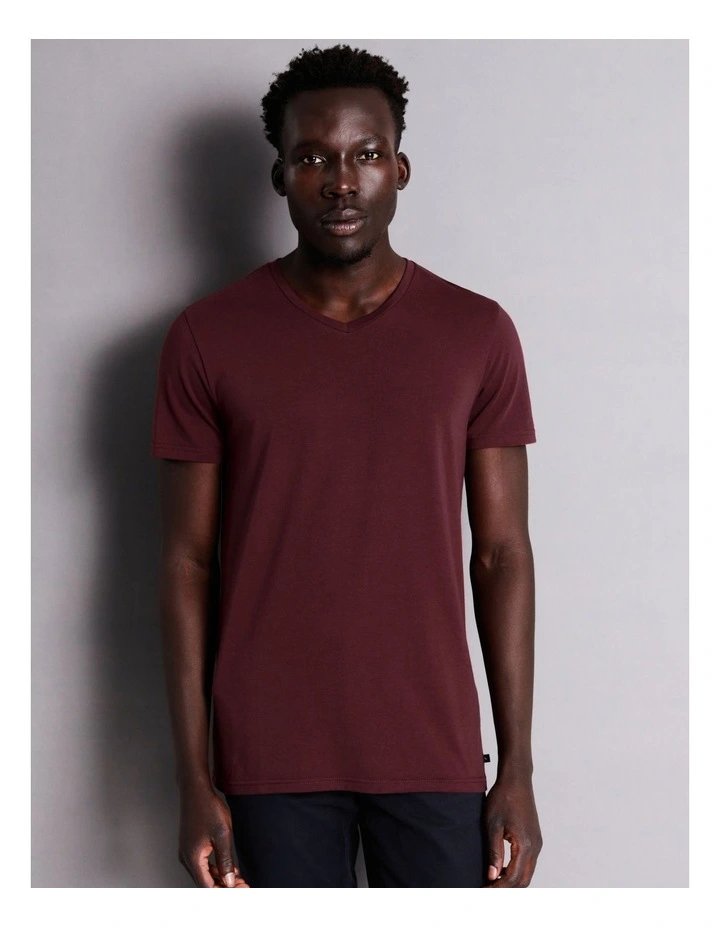 Tenerife V Neck Tee In Red 9 Tenerife V Neck Tee In Red - Image 7