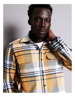 Elijah Check Long Sleeve Overshirt In Yellow 11 Elijah Check Long Sleeve Overshirt In Yellow -Men's Fashion 956560870 3 1 720x928