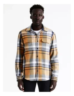Elijah Check Long Sleeve Overshirt In Yellow 12 Elijah Check Long Sleeve Overshirt In Yellow -Men's Fashion 956560870 4 1 720x928