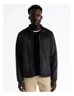 Sebastian Sueded Bomber Jacket In Navy