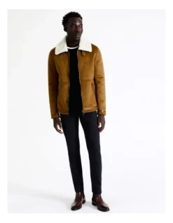 Asher Sueded Aviator Jacket In Brown -Men's Fashion 956583550 4 720x928