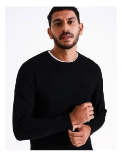 Tristan Textured Knit In Black -Men's Fashion 956608480 7 720x928