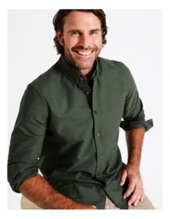 Harper Long Sleeve Oxford Shirt In Green -Men's Fashion 956982790 4 720x928