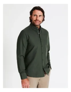 Harper Long Sleeve Oxford Shirt In Green -Men's Fashion 956982790 5 720x928