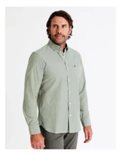 Harris Long Sleeve Stripe Shirt In Green -Men's Fashion 956984140 5 720x928