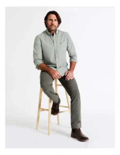 Harris Long Sleeve Stripe Shirt In Green -Men's Fashion 956984140 7 720x928