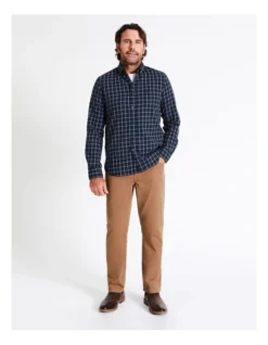 Vincent Long Sleeve Check Shirt In Navy -Men's Fashion 956984950 3 720x928