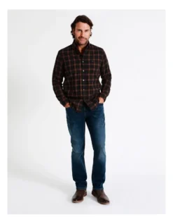 Croft Long Sleeve Check Shirt In Orange -Men's Fashion 956985130 3 720x928