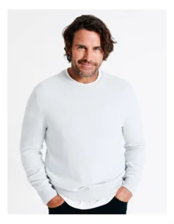 Knox Textured Crew Knit In Beige -Men's Fashion 956986660 5 720x928