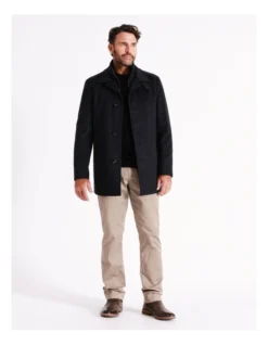 Rochester Wool Melton Coat In Charcoal -Men's Fashion 956987470 3 720x928