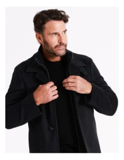 Rochester Wool Melton Coat In Charcoal -Men's Fashion 956987470 5 720x928