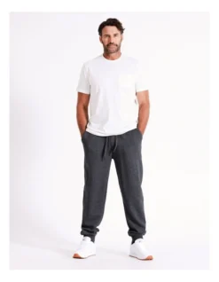 Arthur Fleece Track Pant In Charcoal