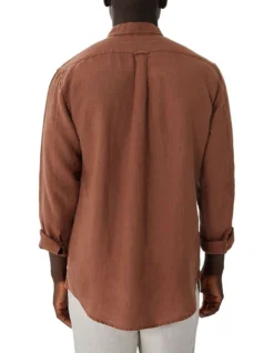 The Tennyson Linen Shirt In Copper -Men's Fashion 958148110 3 720x928
