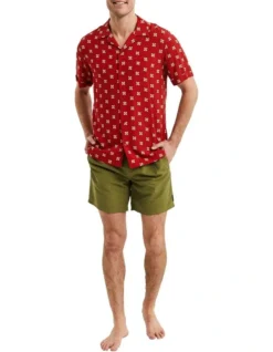 Noosa Camper Short Sleeve Shirt In Red