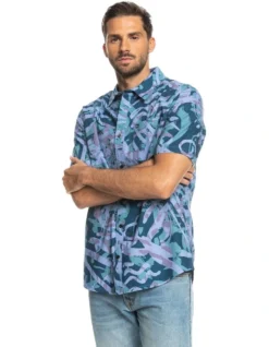 Quiksilver Heritage Short Sleeve Shirt In Purple Haze -Men's Fashion 959056930 4 720x928