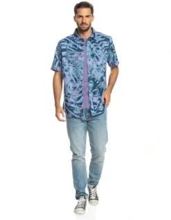 Quiksilver Heritage Short Sleeve Shirt In Purple Haze -Men's Fashion 959056930 7 720x928