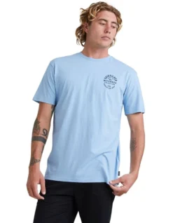 Quiksilver Line Dropper Short Sleeve T-Shirt In Dusk Blue -Men's Fashion 959061250 3 720x928