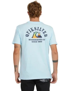 Quiksilver River Bend Short Sleeve T-Shirt In Iced Aqua -Men's Fashion 959119930 3 720x928
