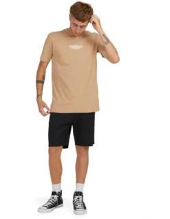 Quiksilver Omni Check Short Sleeve T-Shirt In Tannin -Men's Fashion 959120740 5 720x928