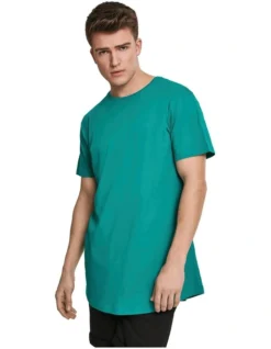 URBAN CLASSICS Shaped Long Tee In Green