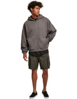 URBAN CLASSICS Organic 90's Zip Hoody In Dark Shadow -Men's Fashion 959634460 5 720x928