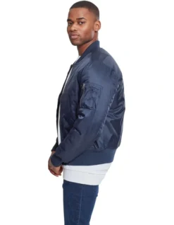 URBAN CLASSICS Tech Bomber Jacket In Navy -Men's Fashion 959636080 3 720x928
